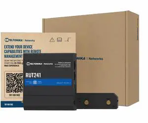 Teltonika RUT241 Industrial Cellular WiFi Sim Router - 4G LTE (Cat 4), 3G Connectivity - Wireless Access Point with Hotspot Functionality - RMS Compatible, Automatic WAN Failover (TELRUT241098000)