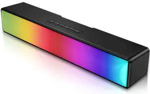 AFK Computer Speakers, Computer Sound Bar with RGB Lights, USB Powered PC Speakers with Stereo Sound, Bluetooth 5.1 and 3.5mm Aux-in,Gaming Speakers for Desktop