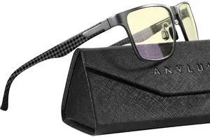 ANYLUV Blue Light Blocking Glasses Men Computer Gaming Glasses Lightweight Al-Mg Metal Anti Eyestrain Eye Protection