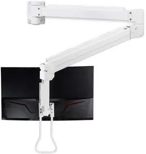 AVLT Medical Grade 17.6 lbs Monitor Wall Mount - Mounts Ultrawide Monitor on 74" Long Extension Full Motion Height Adjustable Arm - for Healthcare and Maintenance Area