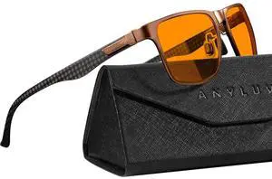 ANYLUV Blue Light Blocking Glasses Men Computer Gaming Glasses Lightweight Al-Mg Metal Anti Eyestrain Eye Protection