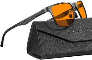 ANYLUV Blue Light Blocking Glasses Men Computer Gaming Glasses Lightweight Al-Mg Metal Anti Eyestrain Eye Protection