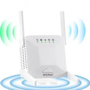 WiFi Extender WiFi Signal Amplifier,WiFi Extender, 4 Antennas, 2 LAN Ports, WiFi Repeater,Router and AP Mode, 200 Square Meters of WiFi Coverage,Suitable for Home and Outdoor