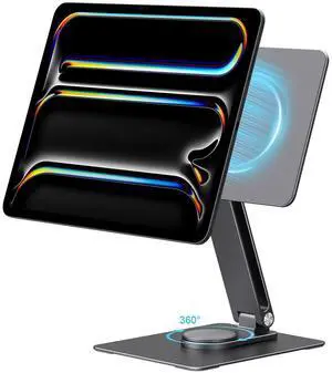 GEWOKLIY iPad Pro Magnetic Stand for 13 Inch (M4) 2024, Foldable Dock With 360 Rotating Tablet Holder for Desk Mount