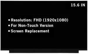 HOYRTDE 15.6" Screen Replacement for NT156FHM-N61 NT156FHM-N61 V8.0 B156HTN06.1 NT156FHM-N62 V8.1 TV156FHM-NH1 N156HGA-EA3 FHD 1920x1080 30Pin LED LCD Display Screen Panel