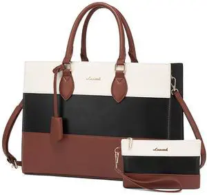 LOVEVOOK Laptop Tote Bag for Women, Work Totes Business Office Computer Briefcase with Clutch Purse