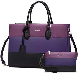 LOVEVOOK Laptop Tote Bag for Women, Work Totes Business Office Computer Briefcase with Clutch Purse