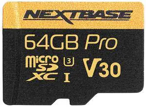 Nextbase 64GB U3 Micro SD Memory Card - with Adapter - Compatible with Nextbase in-Car Dash Cams Series 1 and 2