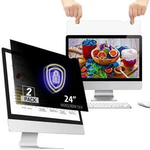 WELINC [2 Pack] 24 Inch - 16:9 Aspect Ratio - Computer Privacy Screen Filter for Widescreen Monitor - Anti-Glare - Protects Eyes from Harmful Glare and Blue Light