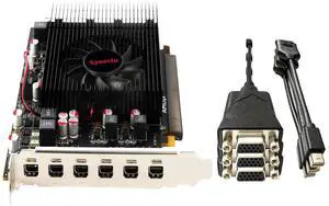 Xynsviu Radeon R7 350 Mini 6DP 4GB GDDR5 Graphics Card, 6 Monitor Mini-Display Port Outputs Computer Low Profile Video Cardtarjeta gráfica (mini6DP 4G to VGA)
