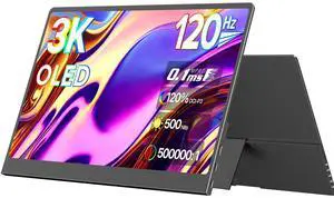 UPERFECT 14" 3K OLED HDR Portable Monitor 500,000:1 Contrast 2880x1800 120Hz 0.1ms 500nits 120% DCI-P3 Ultra-Slim USB-C Gaming Display for Laptop PC Mac Phone PS5 Xbox Switch UPERFECT 14" 3K OLED HDR Portable Monitor 500,000:1 Contrast 2880x1800 120Hz 0.1ms 500nits 120% DCI-P3 Ultra-Slim USB-C Gaming Display for Laptop PC Mac Phone PS5 Xbox Switch