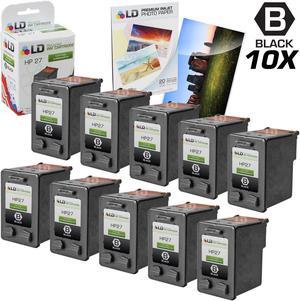 LD Products Remanufactured Ink Cartridge Replacement for HP 27 C8727AN (Black, 10-Pack)