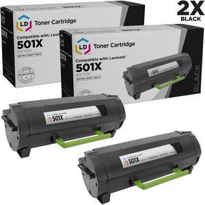 LD Products 50F1X00 Extra HY Black Toner Cartridge Set of 2 for Lexmark MS315 MS410 MS415