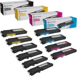 LD Products Compatible Dell 593 Toner Cartridge Replacements for Dell C2660dn & C2665dnf Printers High Yield 10-Pack Includes : 4 Black, 2 Cyan, 2 Magenta, 2 Yellow