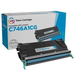 LD Products Remanufactured Toner Cartridge Replacement for Lexmark C746A1CG (Single Cyan)