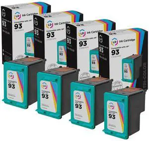 LD Products Remanufactured Ink Cartridge Replacement for HP 93 C9361WN (Color, 4-Pack)
