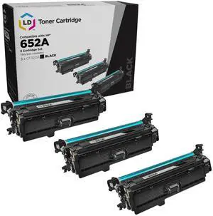 LD Products Remanufactured Toner Cartridge Replacement for HP 652A CF320A (Black, 3-Pack)