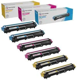 LD Products Compatible Brother TN225 6PK Cartrtidges: 2 TN225C, 2 TN225M, 2 TN225Y