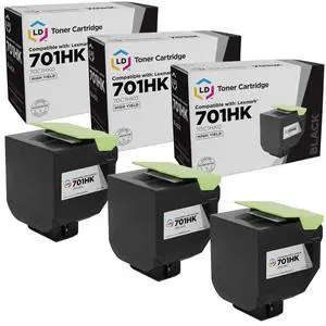 LD Remanufactured Toner Cartridge Replacement for Lexmark 701HK 70C1HK0 High Yield (Black, 3-Pack) Compatible with CS310dn CS310n CS410dn CS410dtn CS410n CS510de CS510dte LD Remanufactured Toner Cartridge Replacement for Lexmark 701HK 70C1HK0 High Yield (Black, 3-Pack) Compatible with CS310dn CS310n CS410dn CS410dtn CS410n CS510de CS510dte