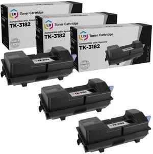 LD Products Toner Cartridge Compatible with Replacement for Kyocera TK-3182 1T02T70US0 (Black, 3-Multipack) Compatible with Kyocera Mita ECOSYS P3055dn LD Products Toner Cartridge Compatible with Replacement for Kyocera TK-3182 1T02T70US0 (Black, 3-Multipack) Compatible with Kyocera Mita ECOSYS P3055dn