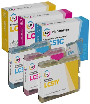 For Brother LC51 3pk Inkjet LC51C Cyan LC51M Magenta LC51Y Yellow For Brother LC51 3pk Inkjet LC51C Cyan LC51M Magenta LC51Y Yellow