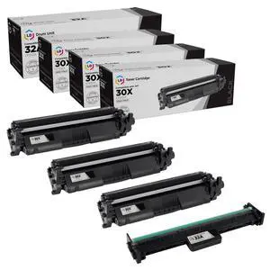 LD Products Compatible Toner & Drum Cartridge Replacement for HP 30X CF230X 30A Toner & 32A CF232A Drum for Laserjet Pro M203dw M203dn MFP M227fdw M227fdn Printer (3 Black Toners, 1 Drum, 4-Pack) LD Products Compatible Toner & Drum Cartridge Replacement for HP 30X CF230X 30A Toner & 32A CF232A Drum for Laserjet Pro M203dw M203dn MFP M227fdw M227fdn Printer (3 Black Toners, 1 Drum, 4-Pack)