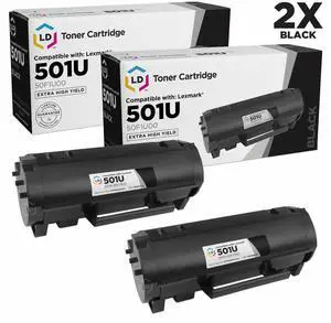 LD Comp Lexmark 50F1U00 501U 2PK Ultra HY Black MS510dn MS610 Series LD Comp Lexmark 50F1U00 501U 2PK Ultra HY Black MS510dn MS610 Series
