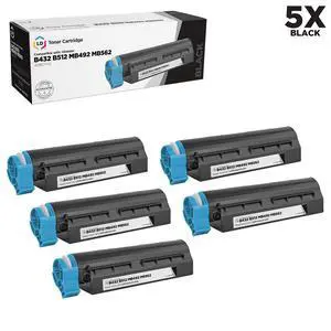 LD Compatible Okidata 45807110 Black Toner 5PK for MB492, MB562w, B432dn, B512dn LD Compatible Okidata 45807110 Black Toner 5PK for MB492, MB562w, B432dn, B512dn