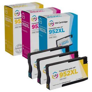 LD Products Ink Cartridge Replacement for 952 XL High Yield (Cyan, Magenta, Yellow, 3-Set) compatible with OfficeJet: 7740, 8702, 8715 and OfficeJet Pro: 7740, 8210, 8216, 8218 LD Products Ink Cartridge Replacement for 952 XL High Yield (Cyan, Magenta, Yellow, 3-Set) compatible with OfficeJet: 7740, 8702, 8715 and OfficeJet Pro: 7740, 8210, 8216, 8218