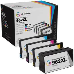 LD Products Remanufactured Ink Cartridge Replacements for 962 XL HP 962xl Ink Cartridges Combo Pack High Yield LD Products Remanufactured Ink Cartridge Replacements for 962 XL HP 962xl Ink Cartridges Combo Pack High Yield