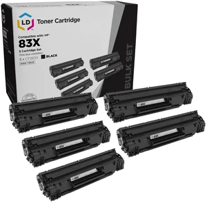 LD Products Compatible Toner Cartridge Replacement for HP 83X CF283X High Yield (Black, 5-Pack) for use in LaserJet: M201dw, MFP M225dn, MFP M225dw & MFP M225nw