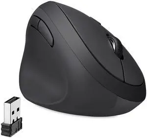 Perixx Perimice-719L, Left Handed Wireless Vertical Mouse, Portable Size for Laptops Computer, 3 Level DPI