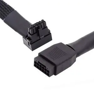 cablecc 12VHPWR ATX3.0 PCI-E 5.0 Power Modular Cable Male to Female Extension Down Angled 90 Degree for 3080 3090TI PSU 16Pin 12+4P Graphics Card