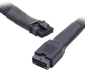 Cablecc 12VHPWR ATX3.0 PCI-E 5.0 Power Modular Cable Extension, 17cm, 16AWG, Male to Female, Black, Graphics Card Power Cable, Compatible with Nvidia RTX-40 and AMD RDNA 3 Cards, Delivers up to 600W