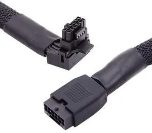 cablecc 12VHPWR ATX3.0 PCI-E 5.0 Power Modular Cable Male to Female Extension Up Angled 90 Degree for 3080 3090TI PSU 16Pin 12+4P Graphics Card