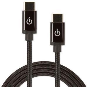 CableLinx Elite 72" USB-C to USB-C Charge & Sync Braided Cable for ChargeHub - Compatible with Samsung Galaxy S9/S8 Plus Note, Moto Z/Z2, LG V30/V20, Google Pixel XL, USB C Devices (Black)