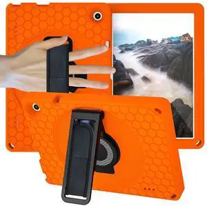 Dteck Case for Onn 10.1 Inch Gen 3 2022 Tablet,360 Rotating Stand Hand DropProof Shockproof Cover with Handle Strap/Shoulder Strap/Kickstand Protective Case for Onn 10.1 Model 100071485 2022,Orange