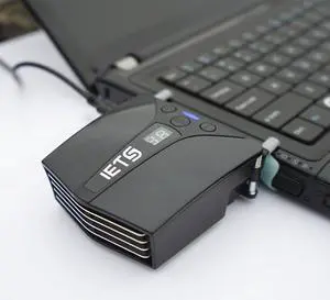 IETS Laptop Fan Cooler With Temperature Display,Side-Draft Portable Intelligent Notebook Radiator,Rapid Cooling, Adjustable Speed Auto-Temp Detection