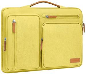 MOSISO 360 Protective Laptop Case 13.3 inch, 13-13.3 inch Laptop Sleeve Compatible with MacBook Air/Pro 13 / Pro 14,HP Dell Acer ASUS,Side Open Carrying Case with 4 Zipper Pockets&Handle, Yellow