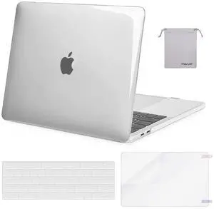 MOSISO Compatible with MacBook Pro 15 inch Case 2019 2018 2017 2016 Release A1990 A1707 with Touch Bar, Plastic Hard Shell Case & Keyboard Cover & Screen Protector & Storage Bag, Crystal Clear
