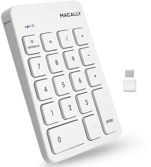 Macally USB C Wireless Number Pad | Numeric Keypad for Mac Macbok iMac | Wireless 10 Key for Laptop PC Computer Notebook Surface Chrome (2.4G USB) Perfect for Data Entry Numpad Number Keyboard