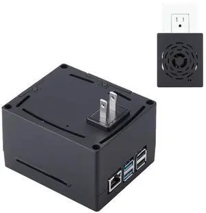 Vilros Plug 'n' Pi for Raspberry Pi 5-A Raspberry Pi Fan Cooled Case and Power Supply All in one Solution -Ideal for SSH-Headless Usage (Black)
