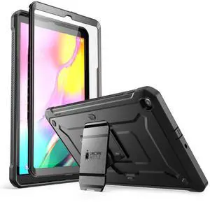 SUPCASE for Galaxy Tab A 10.1 Case with Screen Protector (Unicorn Beetle Pro), [Built-in Stand] Full-Body Heavy Duty Protective Tablet Cover for Samsung Galaxy Tab A 10.1 2019 (SM-T510/T515), Black