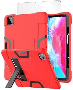 iPad Pro 12.9" Case 202202021 2020 2018,AICase Heavy Duty Hybrid Shockproof Hard Cover Rubber Stand with Screen Protector+Stytus for Apple iPad Pro 12.9-inch (6th,5th, 4th & 3rd Gen)
