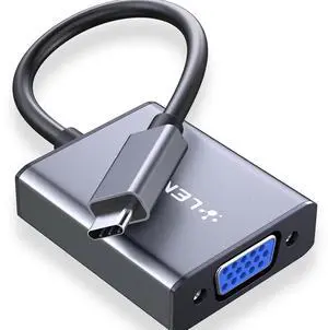 LENTION USB C to VGA Cable Adapter,Type C to VGA Monitor Converter Compatible 2023-2016 MacBook Pro 13/15/16,New Mac/MacBook Air/Surface,iPad Chromebook,Galaxy,Dell XPS,Phone,More(1080VGA,Space Gray)