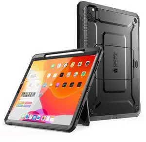 SUPCASE for iPad Pro 12.9 Inch 4th generation 2020 Case with Built-in Screen Protector & Stand(Unicorn Beetle Pro), [Military-Grade Protection] [Apple Pencil Holder] Full-Body Rugged Cover, Black