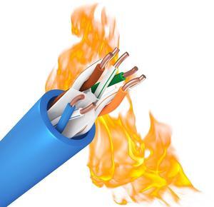 Syston Cable Technology Cat 6E Ethernet Network Cable -Blue 50FT, 600MHz 23AWG Solid Bare Copper Wire Outdoor/Indoor, Bulk No Ends, Heat Resistant Plenum Rated - CMP (50 FT, Blue)
