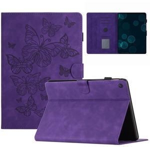 Dteck for Fire HD 8 Tablet Case (8th/7th/6th Generation-2018/2017/2016 Release) 8", Cute Butterfly Folio Magnetic Case with Auto Sleep Wake & Stand Function, Slim Lightweight PU Leather Cover, Purple