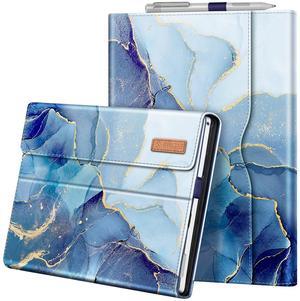 Fintie Case for 12.3 Inch Microsoft Surface Pro 7 Plus, Surface Pro 7/6/5/4/3 - Portfolio Business Cover with Pocket, Compatible with Type Cover Keyboard, Ocean Marble