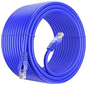 Maximm Cat 6 Ethernet Cable 100 Ft, 100% Pure Copper, Cat6 Cable LAN Cable, Internet Cable, Patch Cable and Network Cable - UTP (Blue) 100 Feet